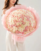 Luxury Pink & White Roses Bouquet