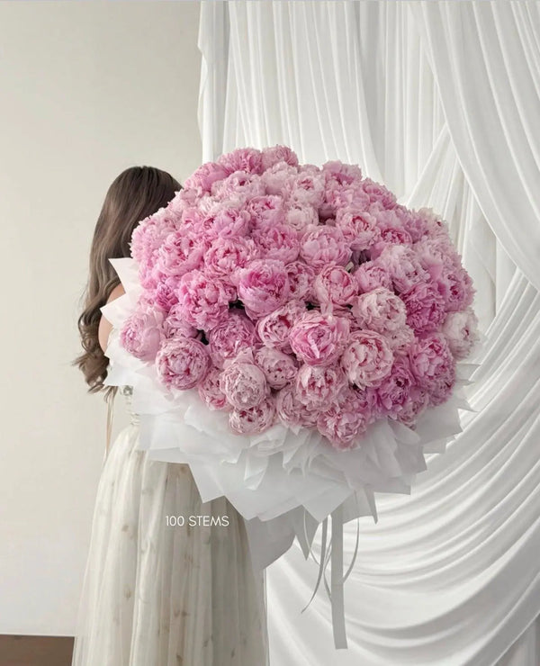 Luxury Pink Peony Bouquet – Customizable Stem Counts.