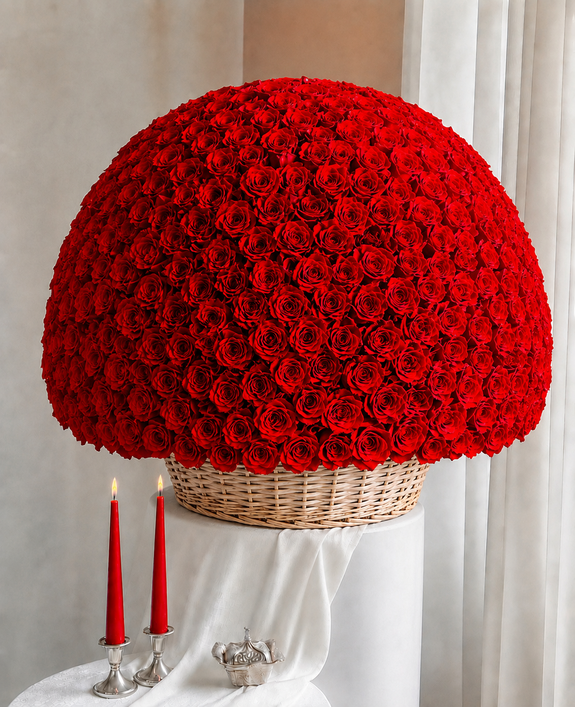 Luxury Red Roses Basket