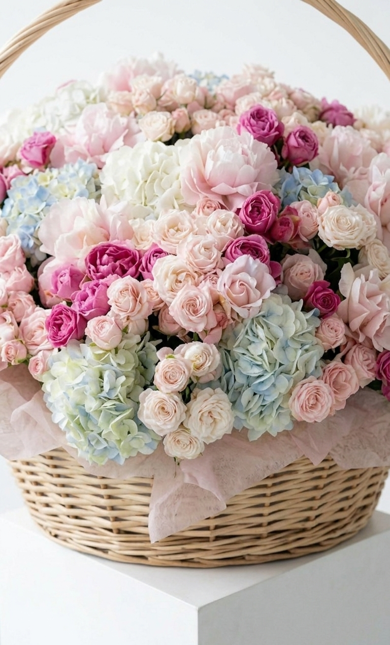Luxury Luxe Mixed Floral Basket