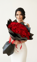50 premium red roses