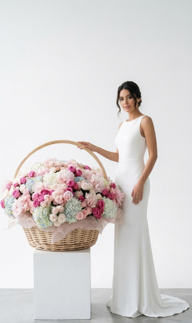 Luxury Luxe Mixed Floral Basket