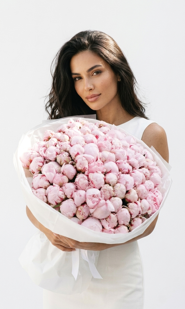 80 Luxury Pink Peonies Bouquet