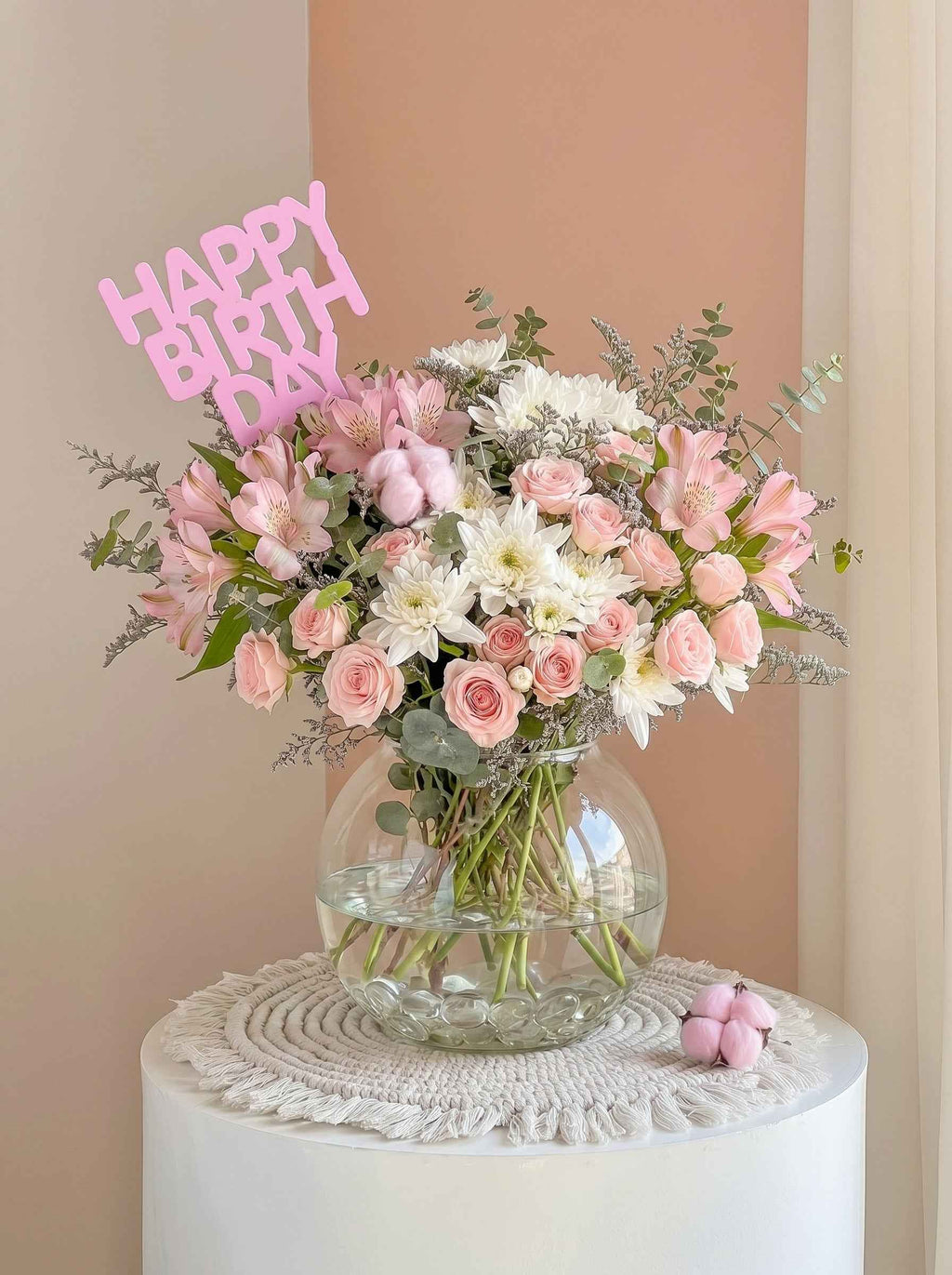 Blush Meadow Birthday Vase